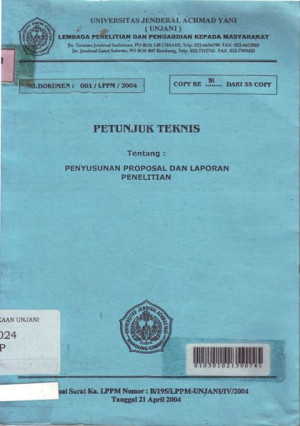 Image of Petunjuk Teknis Tentang : PENYUSUNAN PROPOSAL DAN LAPORAN PENELITIAN